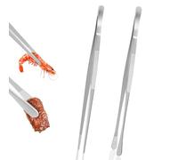 VMUTGA 2 Pezzi Pinze da Cucina 30.5cm, Design Seghettato, In Acciaio Inossidabile Pinza da Chef per Decorare Cibi, Cucinare, Barbecue, Cuocere Forno, Argento