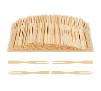 VMUTGA 200 Pezzi Forchette di Legno, Forchette Frutta, Forchette da Cocktail, Getta Forchetta per Snack, Spiedini per Spuntini in Bambù, per Feste, Banchetti, Buffet, Catering (9cm)