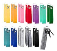 VMUTGA 24 Pezzi Anello Portachiavi in Feltro, Portachiavi in Feltro Scrivibile con Anello In Acciaio Inox Portachiavi Personalizzati Colorato Ciondolo in Feltro per Chiave Auto Borse di Scuola(13*3cm)