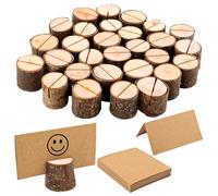 VMUTGA 30 Pezzi Segnaposto Tavolo, Segnaposto Rustici in Legno, 30 Biglietti Vuoti, Segnaposto Matrimonio per Feste, Eventi, Ristoranti