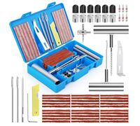 VMUTGA 58 Pezzi Kit Riparazione Pneumatici Auto, Strumenti di Riparazione di Pneumatici Kit Foratura Auto Portatile Kit Ripara Pneumatici Gomme Moto per Auto, Moto, Camion, ATV, Trattore, Camper