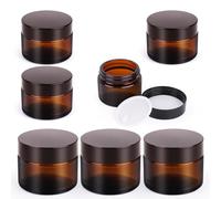VMUTGA 6 Pezzi Vasetti Vetro Ambrato, 30ml/50ml Contenitori Creme per Crema, Contenitore per Creme da Viaggio, Barattoli per Cosmetici, Creme, Lozioni