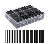 VMUTGA 900 Pezzi Guaina Termorestringente, 12 Taglia Tubo Termorestringente Nero Restringimento Rapporto 2: 1 Kit Tubo Termoretraibile per Isolamento Elettrico Riparazioni Cavi Elettrici Assortimento