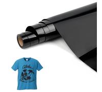 VMUTGA Vinile Termoadesivo Nero, Vinile Adesivo - 30 x 400 cm Vinile Termoadesivo per Tessuti, Vestiti, Berretti, Pantaloni