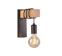 VMVUD Lampada da parete in legno e ferro vintage nordico E27 Illuminazione for interni Loft Corridoio Retro Applique da parete for la decorazione della casa Applique Lampade da comodino(GRAY)