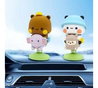 Vmxlso 2 Pezzi Bubu Dudu Figure, Bubu Dudu Gadgets, Dudu Bubu Statua Decorativa da Interno, Bubu Dudu Statuette Decorative Casa, Bubu Dudu Decorazioni Auto per Cruscotto, Bubu Dudu Panda Gadget