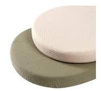 Vmxlso 2 Pezzi Lenzuola Culla Neonato, 80x40cm, 100% Cotone, Albicocca/Verde Oliva