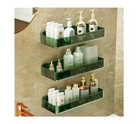 vN5bH1wD Scaffale Doccia Scaffale di stoccaggio for la casa del bagno a parete in plastica a tre strati for cosmetici e articoli da toeletta che non necessitano essere perforati sul muro(Green)
