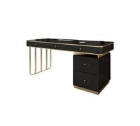 vN5bH1wD Scrivania da ufficio Scrivania luminosa moderna semplice di fascia alta for ufficio, casa, scrivania, PC, tavolo, studio minimalista e sedie(Nero,160 * 60 * 74CM)