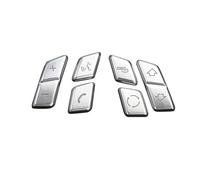 VNABIA Adesivo Pulsanti Interni Compatibile con BMW per X1 E84 2010-2014 2015 Volante per Auto Interruttore A Pulsante Decorazione Pannello Cornice Copertura Adesivo Trim Accessori Interni