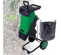 VNATWGOO Biotrituratore Elettrico per Foglie, Trituratore Automatico da 2400 W, 4500 Giri/Min per Rami da 0 A 40 Mm, Sacco di Raccolta da 50 L Green