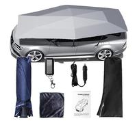 VNATWGOO Parasole Universale Elettrico per Posto Auto da 4,2 M, 4,8 M E 5,2 M, Ombrellone Completamente Automatico per Auto, Tenda da Tetto Pieghevole, per Berline, SUV, Monovolume,Gray-4.2m