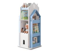 VNCdfhETs Scaffale Porta Libreria Scaffale Espositore Da Pavimento Con Girevole A 360° Ripiani Su Entrambi I Lati Per La Camera Letto Del Dormitorio Studio Per Libri(Blue)
