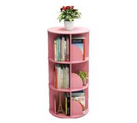 VNCdfhETs Scaffale Porta Libreria Scaffale Girevole A 360° Libreria In Legno Per Libri Per Da Terra Per Soggiorno Camera Letto Per Libri(Pink,3 Tier)