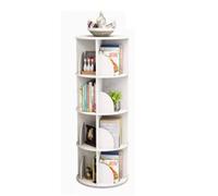 VNCdfhETs Scaffale Porta Libreria Scaffale Girevole A 360° Libreria In Legno Per Libri Per Da Terra Per Soggiorno Camera Letto Per Libri(White,4 Tier)