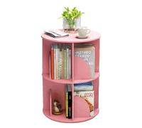 VNCdfhETs Scaffale Porta Libreria Scaffale Girevole A 360° Libreria In Legno Per Libri Per Da Terra Per Soggiorno Camera Letto Per Libri(Pink,2 Tier)