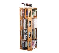 VNCdfhETs Scaffale Porta Libreria Scaffale Per Libri Girevole A 360° Libreria Da Terra In Bambù Per Per Libri(4 Tier)