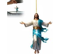 VNDGEOUH Decorazione Natalizia da Appendere all'auto con Gesù retrò 2D, Ornamento in Specchio Piatto in Acrilico, Accessori Religiosi for la casa di Natale, Ornamento Religioso di Gesù(1pc)