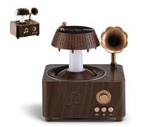 VNDGEOUH Diffusore di Dischi Vintage, Luce Notturna retrò 3 in 1 con Rumore Bianco, connettività Bluetooth migliorata, con luci LED a Sette Colori, Getto di Pioggia Rotante, Telecomando