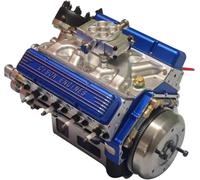 VNDGEOUH Kit Modello di Motore a Blocco Piccolo V8 OHV a Benzina all'89% Che Funziona a Benzina e for la Costruzione di Motori di Piccole Dimensioni for Adulti Kit Motore Cison V8 a Benzina(Blue)