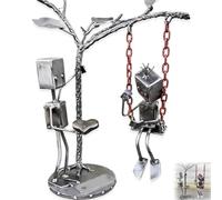 VNDGEOUH Ornamenti Robot Love Confession, San Valentino, appassionati di robot, scultura da scrivania in metallo realizzata a mano, for anniversari