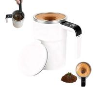 VNDGEOUH Tazza Spinbrew migliorata, tazza di miscelazione magnetica automatica ricaricabile con barra di agitazione, tazza da caffè magnetica automescolante con display della temperatura(White)