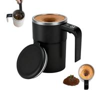 VNDGEOUH Tazza Spinbrew migliorata, tazza di miscelazione magnetica automatica ricaricabile con barra di agitazione, tazza da caffè magnetica automescolante con display della temperatura(Black)