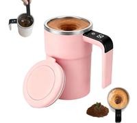 VNDGEOUH Tazza Spinbrew migliorata, tazza di miscelazione magnetica automatica ricaricabile con barra di agitazione, tazza da caffè magnetica automescolante con display della temperatura(Pink)