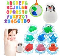 Vndnsy Giocattolo da bagno, set di giocattoli da bagno per bambini in rete, con 36 lettere da bagno in giocattoli galleggianti per la doccia a per bambini di 2 3 4 5 anni, set di giocattoli regalo.