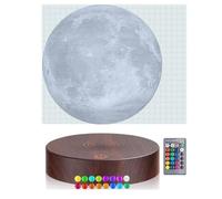 Vnemofey Lampada a luna fluttuante, 16 colori, galassia, luce notturna galleggiante, visualizzazione lunare realistica, base levitazione magnetica, decorazione per la casa, ufficio, regali creativi
