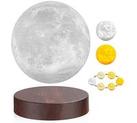 Vnemofey Lampada a luna fluttuante, 3 colori, galassia, luce notturna galleggiante, display lunare realistico, base levitazione magnetica, decorazione per la casa, ufficio, regali creativi per bambini