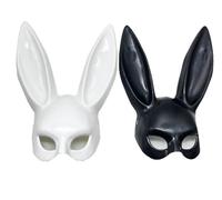 VNHATY 2 maschere da coniglietto pasquale con orecchie in bianco e nero adulto maschera coniglietto maschera gioco di ruolo coniglietto accessori per costume adatto per Pasqua carnevale Halloween
