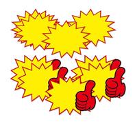 VNHATY 200 adesivi fluorescenti vuoti a forma di stella, etichette per prodotti, prezzi, promozioni, supermercati, prezzi, prezzi, etichette (13 x 17 cm)