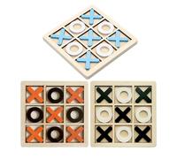 VNHATY 3 pezzi XO Wooden Board Game Wooden Tic Toe Snake Ladder Chess XO Chess Board Set di giochi per la casa in legno per bambini