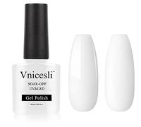 Vnicesli Smalto Semipermanente per Unghie in Gel Colori Bianco UV LED Smalti Semipermanenti Soak Off Bianco Semipermanente per Arte Naturale Manicure Gel 10ml