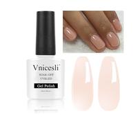Vnicesli Smalto Semipermanente per Unghie in Gel Nudo Trasparente UV LED Smalti Semipermanenti Soak Off Nudo Trasparente Semipermanente per Arte Naturale Manicure Gel 10ml