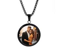 Vniqloo Collana personalizzata con foto attivata dal calore, collana nascosta per foto, regalo perfetto per la mamma per donne/uomini, regalo personalizzato per coppie