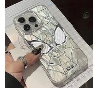 Vniqloo Custodia per telefono con ragnatele di ragno, in silicone liquido, compatibile con iPhone16 15 14 13 12, per Friends her him, dad (argento)