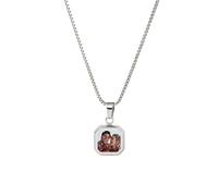 Vniqloo Foto personalizzata e nome Magic Nacklace, Nacklace magico attivato dal calore con foto personalizzate con testo nascosto, regalo per la festa del papà