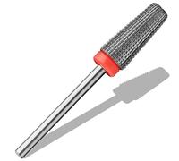 Vnjaoi Nail Carbide 5 in 1 Bits 3/32" Professional Nail Drill Bit Two Way Rotate use for Manicure Pedicure Cuticle Gel Polishing Drill Machine (Fine - F, Silver)