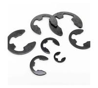 VNJUGF 10/50/100 M1.2-M24 GB896 DIN6799 Anello di sicurezza for cuscinetto for albero in acciaio al manganese nero Rondella divisa Collare a scatto Clip di tipo E Anello elastico wanglan(100pcs M1.5)
