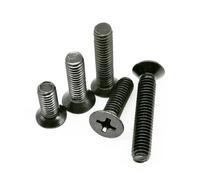 VNJUGF 50 pezzi M1 M1.2 M1.4 M1.6 M2 M2.5 M3 M3.5 M4 GB819 Vite a testa svasata piatta con impronta a croce Phillips in acciaio al carbonio nero wanglan(5mm,M1.4)