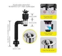VNJUGF Tubo di prolunga espandibile for lavandino, tubo di scarico flessibile for lavandino, tubo di prolunga a gomito, tubo flessibile con sifone a P, tubo flessibile for bagno e cucina wanglan(Top v