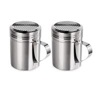 VNLCPX 2 Pezzi Spargi Zucchero a Velo, Spargi Cacao in Polvere in Acciaio Inossidabile, Spargicacao Spargi a Velo Spargizucchero, per Pepe Paprika e Sale, Argento