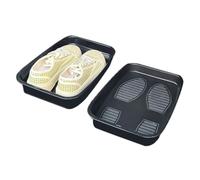 VNLCPX Vaschetta per Scarpe 2 Pezzi, Tappetino per Scarpe Bagnate in Plastica 33 x 24 x 6 cm, Bandeja Impermeabile per Scarpe Ingresso Balcone Garage Giardino