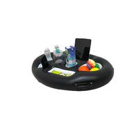 VNLCPX Vassoio Galleggiante Piscina, Porta Bevande Piscina, Portabibite Gonfiabile Portabevande Nero, 75x50 cm