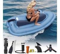 vnmudzeo Gommone A Getto Gonfiabile per 2 Persone Migliorato, Scooter Subacqueo Elettrico Brushless da 500 W E 700 W, Motoscafo Gonfiabile Pieghevole, Gommone Acquatico Motorboat+500W10AThruster