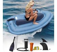 vnmudzeo Gommone A Getto Gonfiabile per 2 Persone Migliorato, Scooter Subacqueo Elettrico Brushless da 500 W E 700 W, Motoscafo Gonfiabile Pieghevole, Gommone Acquatico Motorboat