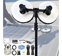 vnmudzeo Kit per La Pulizia di Centrali Fotovoltaiche di Montagna - con 11,5 Piedi A 18 Piedi Palo in Alluminio da 7,4 M, Doppia Spazzola da Φ65,6 7.5m/24.6ft(Dualuse)