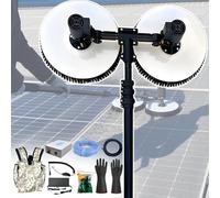 vnmudzeo Kit per La Pulizia di Centrali Fotovoltaiche di Montagna - con 11,5 Piedi A 18 Piedi Palo in Alluminio da 7,4 M, Doppia Spazzola da Φ65,6 5.5m/18ft(Cordless)